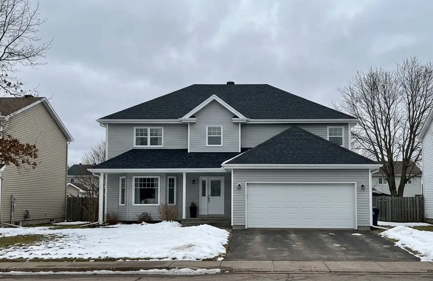 Full 2-storey asphalt shingle roof replacement Moncton NB — GAF certified